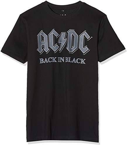 MERCHCODE ACDC Back In tee Camiseta, Negro (Black 00007), XX-Large para Hombre