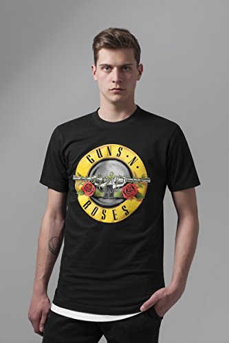MERCHCODE Guns N Roses Classic Logo – Camiseta para Hombre, Color Negro, Cuello Redondo, tamaño XS a 3 x l, Hombre, Guns n' Roses Logo tee, Negro, Extra-Small