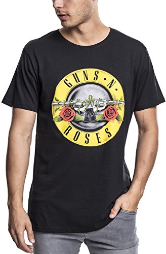 MERCHCODE Guns N Roses Classic Logo – Camiseta para Hombre, Color Negro, Cuello Redondo, tamaño XS a 3 x l, Hombre, Guns n' Roses Logo tee, Negro, Extra-Small