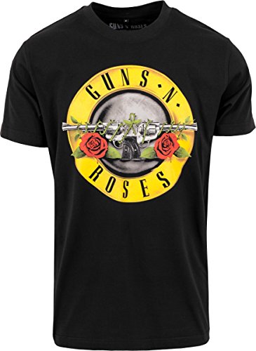 MERCHCODE Guns N Roses Classic Logo – Camiseta para Hombre, Color Negro, Cuello Redondo, tamaño XS a 3 x l, Hombre, Guns n' Roses Logo tee, Negro, XXXL