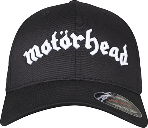 MERCHCODE Motörhead Flexfit - Gorra de béisbol Unisex para Adultos con Bordado del Nombre de la Banda, Unisex Adulto, Gorra, MC109, Blk, Extra-Large