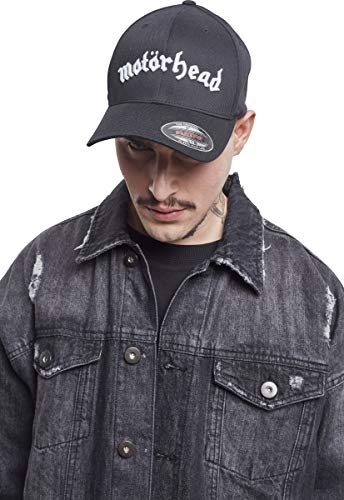 MERCHCODE Motörhead Flexfit - Gorra de béisbol Unisex para Adultos con Bordado del Nombre de la Banda, Unisex Adulto, Gorra, MC109, Blk, Extra-Large