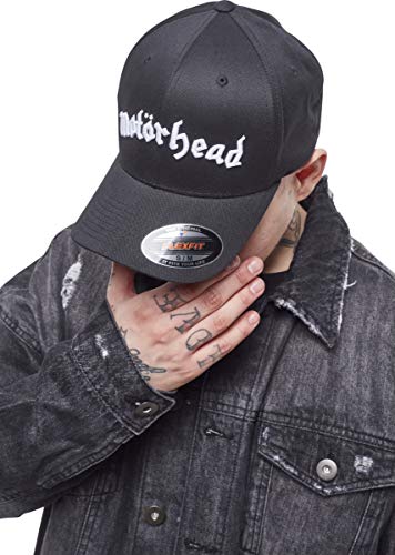 MERCHCODE Motörhead Flexfit - Gorra de béisbol Unisex para Adultos con Bordado del Nombre de la Banda, Unisex Adulto, Gorra, MC109, Blk, Extra-Large