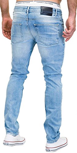 Merish 9148-2100 - Pantalones vaqueros, diseño ajustado, para hombre 9148 azul claro. 31W x 30L