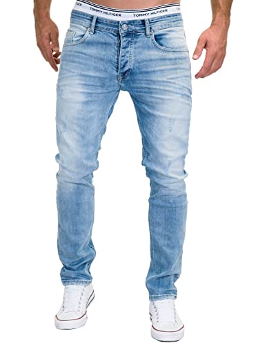 Merish 9148-2100 - Pantalones vaqueros, diseño ajustado, para hombre 9148 azul claro. 31W x 30L