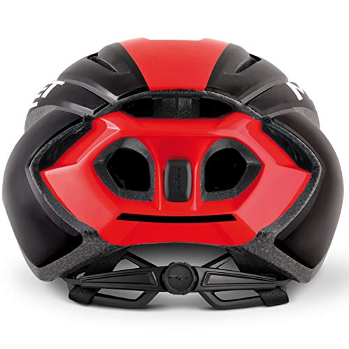 MET Casco Strale L(58-62), Adultos Unisex, Multicolor (Negro Rojo), 59-62