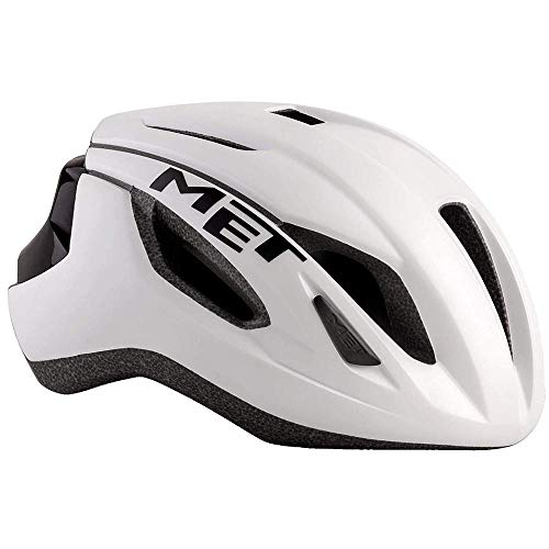 Met Casco Strale M(56-58) Ciclismo, Adultos Unisex, Multicolor (Blanco Negro)