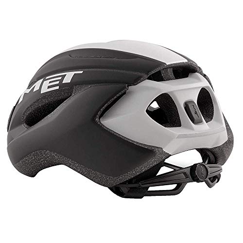 Met Casco Strale S(52-56) Ciclismo, Adultos Unisex, Multicolor (Negro Blanco)