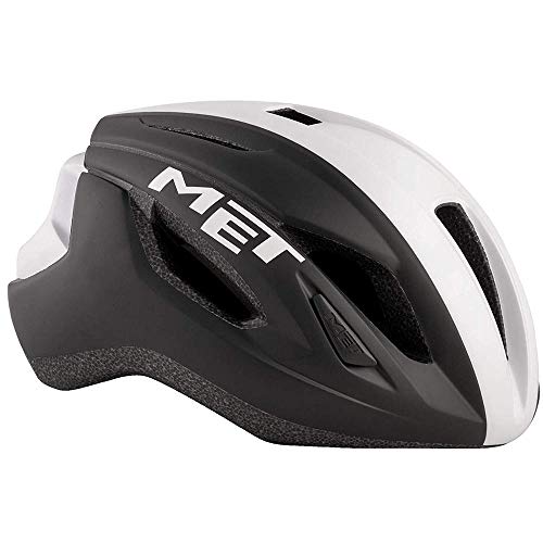 Met Casco Strale S(52-56) Ciclismo, Adultos Unisex, Multicolor (Negro Blanco)