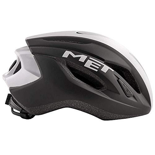 Met Casco Strale S(52-56) Ciclismo, Adultos Unisex, Multicolor (Negro Blanco)