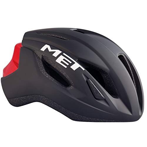 Met-Rx Strale Casco de Ciclismo, Unisex Adulto, Negro/Rojo, Small