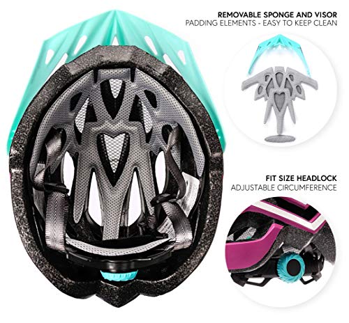 meteor Casco Bicicleta - Helmet Ciclismo para Jóvenes y Adulto Bicicleta Patineta Skate Patines Monopatines - Bici Accesorios - El diseño Ligero - Muchos Patrones - Marven