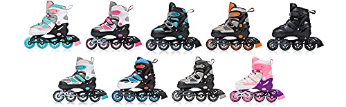 meteor Patines Línea Ajustables para Niños Jouvenes y Adolescentes Mujer y Hombre Patines de Linea con ABEC7 - Forro Interior - Tamaño Ajustable (M, Invert Black)