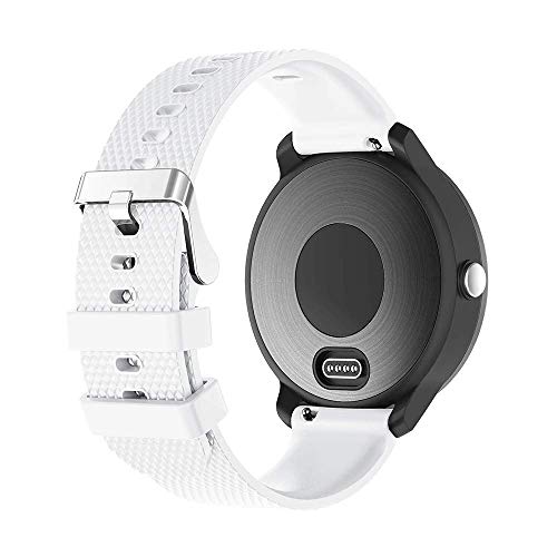 METEQI Correa Compatible con Garmin Vivoactive 3,Correa Reloj Silicona Suave Ajustable 20mm para Garmin Vivoactive 3/Forerunner 645 Música/Samsung Galaxy 42mm (Blanco)