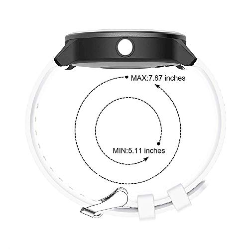 METEQI Correa Compatible con Garmin Vivoactive 3,Correa Reloj Silicona Suave Ajustable 20mm para Garmin Vivoactive 3/Forerunner 645 Música/Samsung Galaxy 42mm (Blanco)