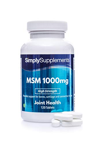 Metilsulfonilmetano MSM 1000 mg - ¡Bote para 2 meses! - Apto para veganos - 120 comprimidos - SimplySupplements