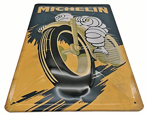 Michelin - Cartel de chapa (30 x 20 cm), diseño de hombre en moto