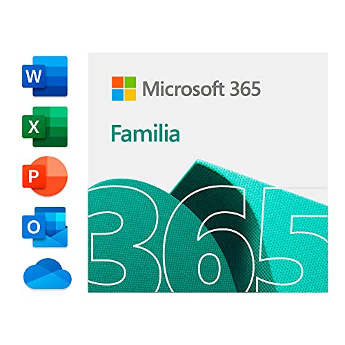 Microsoft 365 Familia Para 6 PCs/MACs/tabletas/teléfonos incluyendo iPad/Android/Windows Código de activación enviado por email