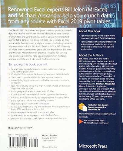 Microsoft Excel 2019 Pivot Table Data Crunching (Business Skills)