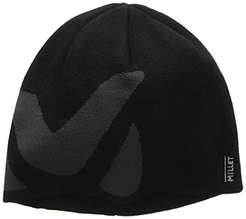 Millet - Logo Beanie - Gorro Unisex de Lana Merina - Senderismo, Trekking, Día a Día - Negro/Gris