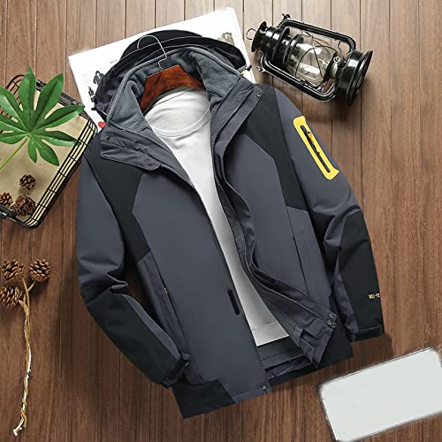 MINGCHE Chaqueta de lluvia para hombre, chaqueta de invierno con capucha, cortavientos, impermeable, chaqueta de entretiempo, variedad de estilos y co...