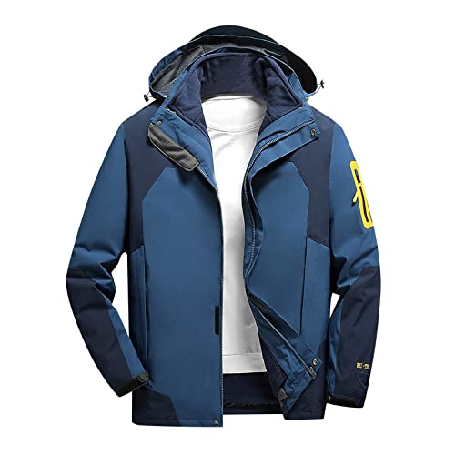 MINGCHE Chaqueta de lluvia para hombre, chaqueta de invierno con capucha, cortavientos, impermeable, chaqueta de entretiempo, variedad de estilos y co...