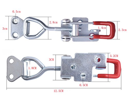 MINGZE 2pcs Abrazadera de palanca Pestillo 4002, Herramienta para trabajo pesado de la mano del lanzamiento rápido del metal Capacidad de retención de cierre de puerta Tipo 400lbs 180kg