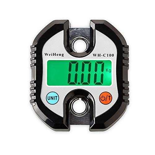 Mini balanzas Digitales Escala de grúa portátil para Trabajo Pesado Doble Gancho Básculas Colgantes electrónicas de Alta precisión Peso Neto 330 LB / 150 kg Pantalla LCD Luz de Fondo (Negro)