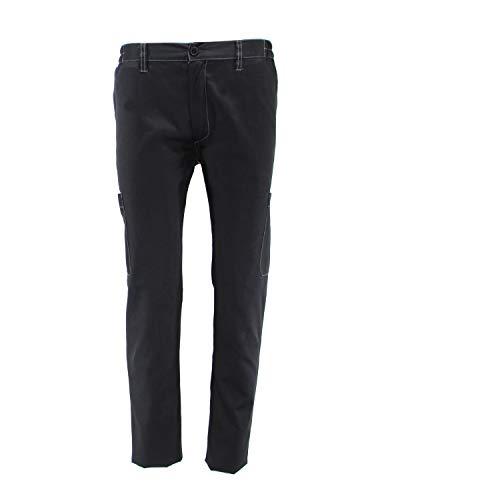 MISEMIYA - PANTALÓN DE Trabajo MULTIBOLSILLO Uniforme Laboral Industrial Taller MECÁNICO TÉCNICO Fontanero ALBAÑIL Ref.8871 - M, Negro