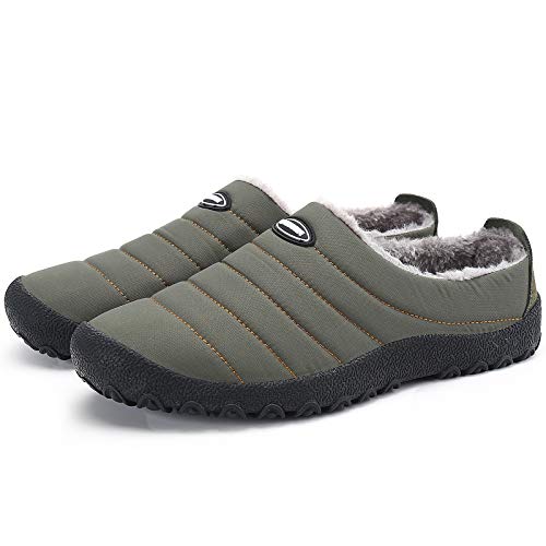 Mishansha Pantufla de Exterior Hombre Zapatillas de Casa Mujer Slippers Confortable Zapatillas de Fieltro Verde Gr.43