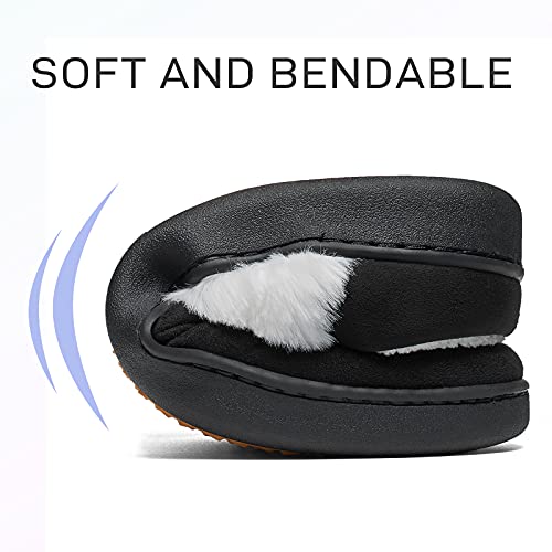 Mishansha Pantuflas Hombre Cálido Pantuflas Invierno Casa Zapatillas Felpa Zapatos para Mujer Negro 43 EU