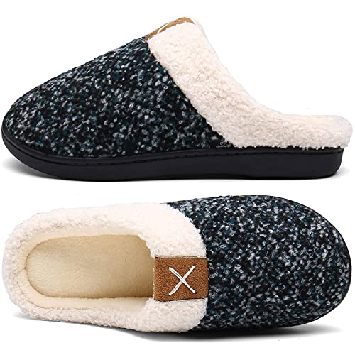 Mishansha Zapatillas de Casa Hombre Cálido Memory Foam Pantuflas Mujer Invierno Calientes Slippers,Turquesa,38/39