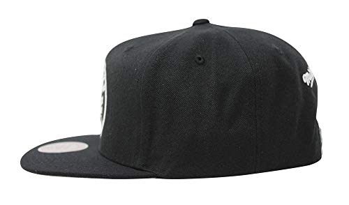 Mitchell & Ness Brooklyn Nets Snapback - Gorra de baloncesto para hombre, color negro/blanco/gris