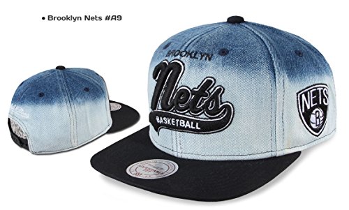 Mitchell & Ness - Gorra con diseño de Chicago Bulls, los Angeles Kings, Brookln Nets Heat Sharks UVM A9# Brooklyn Nets Talla única