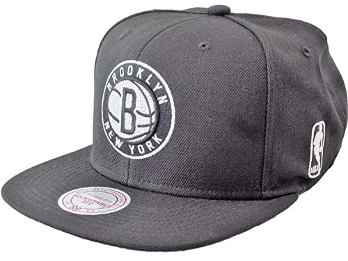 Mitchell & Ness - Gorra, diseño de los Brooklyn Nets de la NBA, color blanco y negro