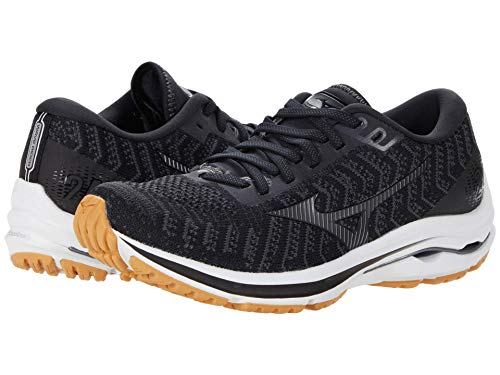 Mizuno Women's Wave Rider 24 WAVEKNIT Running Shoe, Black-Dark Shadow, 11 B US