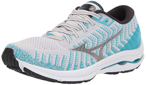 Mizuno Women's Wave Rider 24 WAVEKNIT Running Shoe, Nimbus Cloud-Phantom, 7.5 B US