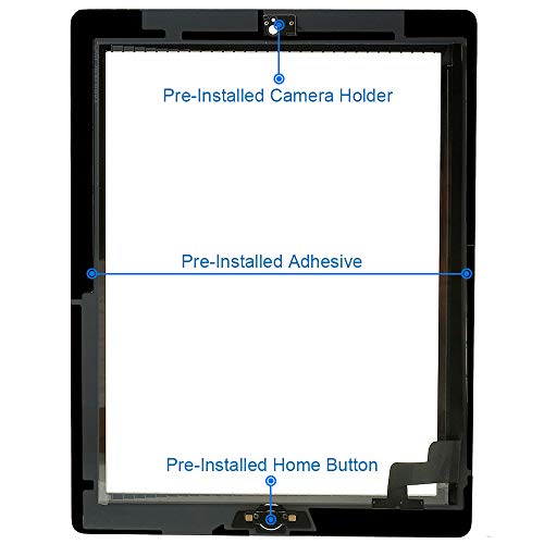 MMOBIEL Digitalizador compatible con iPad 2 (Negro) Ensamble Pantalla táctil frontal 9.7 pulg. 2011 incl. Kit de htas.