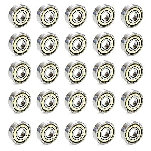 Moapei 30pcs 608zz Rodamientos de Bolas Rodamientos de Skate Cojinetes de Patines de Rueda y Longboard,Metal Doble Revestimiento/8 x 22 x 7 mm