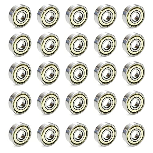 Moapei 30pcs 608zz Rodamientos de Bolas Rodamientos de Skate Cojinetes de Patines de Rueda y Longboard,Metal Doble Revestimiento/8 x 22 x 7 mm