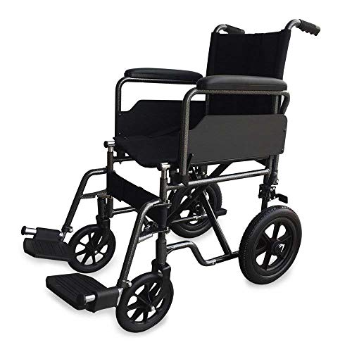 Mobiclinic, Modelo S230 Sevilla, Silla de ruedas para minusválidos y ancianos, de tránsito, plegable, ortopédica, reposapiés, reposabrazos, ligera, negro, asiento 46 cm