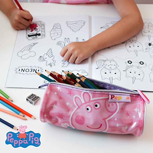 Mochila Infantil 3D, Estuche Escolar y Bolsa Merienda de Cuerdas Pack - Peppa Pig | Mochilas Escolares para Niñas y Niños a Partir de 3 Años | Material Escolar Vuelta al Cole de Peppa Pig