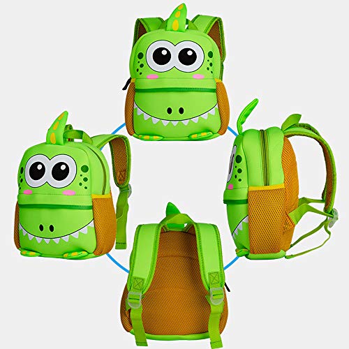 Mochila Infantil para Niños Primaria Pequeña Guardería Mochila Preescolar para Niños de 2-5 Años Dibujo de Animal Lindo (Dinosaurio, 21 * 8 * 26CM)