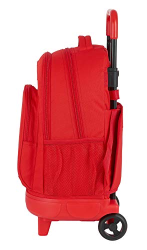 Mochila Safta Escolar con Carro Incluido y Espalda Acolchada de Sevilla FC Corporativa, 330x220x450mm, rojo