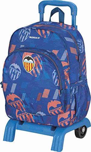 Mochila Valencia CF | Mochila Escolar con Ruedas, Mochila con Carrito Desmontable con Compartimento Principal de Gran Capacidad y Bolsillo Frontal Adicional - Medidas 33 x 40 x 14 cm - Color Azul