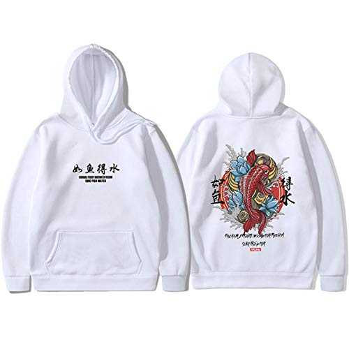 Moda 2019 Nuevos Hombres Cool Hip Hop Hoodies con Capucha Estilo japonés Koi Casual Sudaderas Streetwear Hombres/Mujeres Jersey