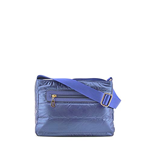 MODELISA - Bolso Bandolera Acolchada Estilo Casual Con Letras Para Mujer (Azul oscuro)