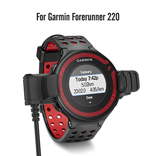 MoKo Cargador para Garmin Forerunner 220 Charger Dock, Cargador de Reloj Inteligente con 1m Cable de USB de Carga y Sincronización de Datos, para Garmin Forerunner 220 Smart Watch, Negro