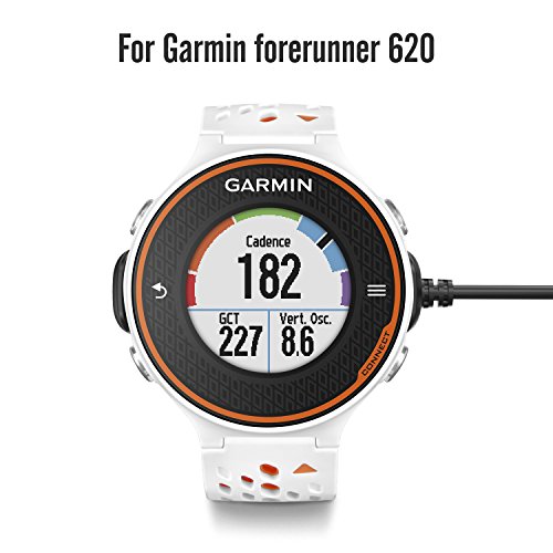 MoKo Cargador para Garmin Forerunner 620 Charger Dock, Cargador de Reloj Inteligente con 1m Cable de USB de Carga y Sincronización de Datos, para Garmin Forerunner 620 Smart Watch, Negro