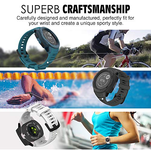 MoKo Correa Compatible con Garmin Instinct/Instinct Esports/Instinct Tactical/Instinct Solar/Camo/Surf/Tide Reloj con GPS, 22mm Pulsera Deportivo de Repuesto de Silicona Suave, Gris Grafito